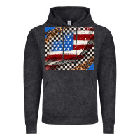 Vintage Black American flag and race flag Vintage Hoodie - AdoDesignShop