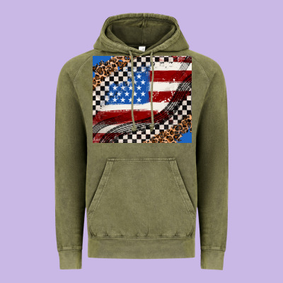 American Flag And Race Flag Vintage Hoodie Designed By Adodesignshop