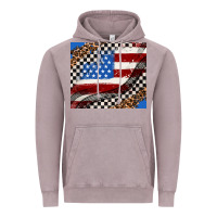 Vintage Zinc American flag and race flag Vintage Hoodie - AdoDesignShop