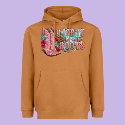 Life Is Better In The Boots Heavyweight Hoodie Designed By Texasbilliewilder