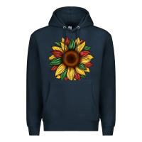 Navy juneteenth sunflower Premium Hoodie - Artiststas