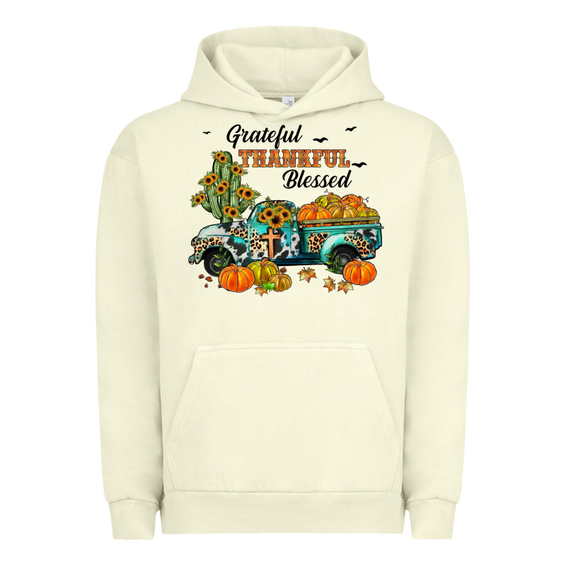 Grateful Thankful Blessed Urban Hoodie by JahusDesignShop | Teevron