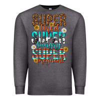 Charcoal Heather super tired super hungry super pregnant Premium Sweatshirt - texasbilliewilder