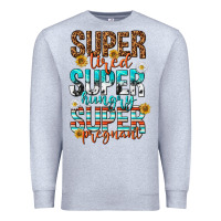 Heather Grey super tired super hungry super pregnant Premium Sweatshirt - texasbilliewilder
