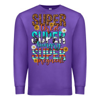 Purple super tired super hungry super pregnant Premium Sweatshirt - texasbilliewilder