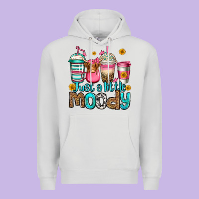 Just A Little Moody Coffee Cups Premium Hoodie Designed By Jasminsmagicworld