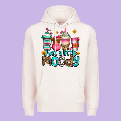 Just A Little Moody Coffee Cups Premium Hoodie Designed By Jasminsmagicworld