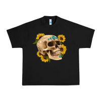 Black skull flowers and gemstone Urban Heavy Tee - Artiststas