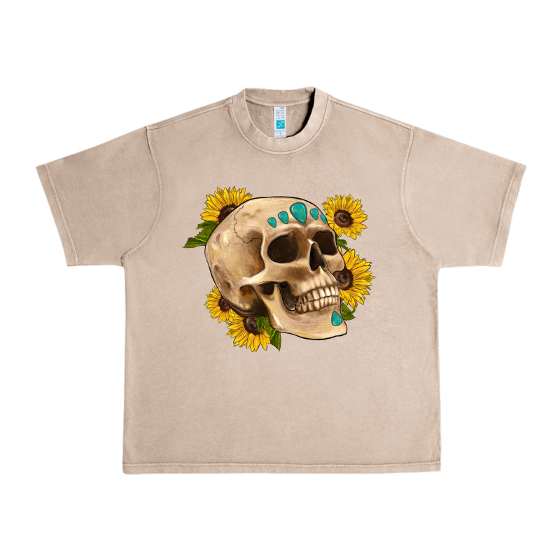 Skull Flowers And Gemstone Urban Heavy Tee by Artiststas | Teevron