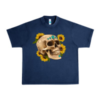 Navy skull flowers and gemstone Urban Heavy Tee - Artiststas