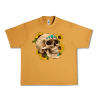 Peanut Butter skull flowers and gemstone Urban Heavy Tee - Artiststas