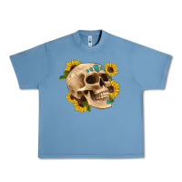 Pebble Blue skull flowers and gemstone Urban Heavy Tee - Artiststas