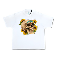 White skull flowers and gemstone Urban Heavy Tee - Artiststas