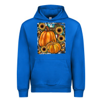 Cobalt sunflowers, pumpkin, cowhide, serape Urban Hoodie - JahusDesignShop