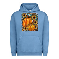 Pigment Pebble Blue sunflowers, pumpkin, cowhide, serape Urban Hoodie - JahusDesignShop