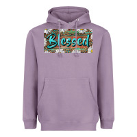 Lavender Blessed With Daisy And Leopard Heavyweight Hoodie - RanaPortraitStore