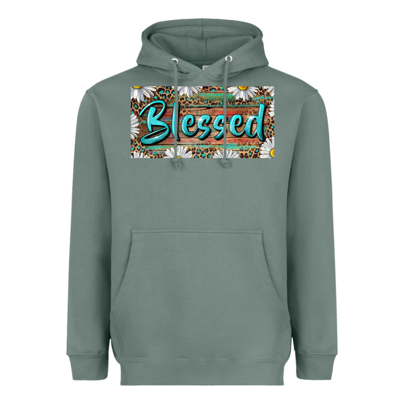 Blessed With Daisy And Leopard Heavyweight Hoodie by RanaPortraitStore | Teevron