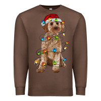 Chestnut cockapoo with christmas lights Premium Sweatshirt - RanaPortraitStore