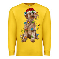 Lemon cockapoo with christmas lights Premium Sweatshirt - RanaPortraitStore