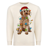 Sandshell cockapoo with christmas lights Premium Sweatshirt - RanaPortraitStore