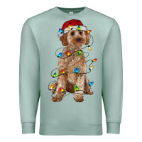 Seafoam cockapoo with christmas lights Premium Sweatshirt - RanaPortraitStore