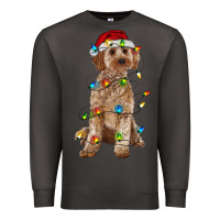 Smoke cockapoo with christmas lights Premium Sweatshirt - RanaPortraitStore
