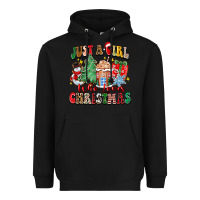 Black just a girl who loves christmas Heavyweight Hoodie - Zillion Design Studio