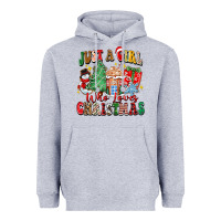 Heather Grey just a girl who loves christmas Heavyweight Hoodie - Zillion Design Studio