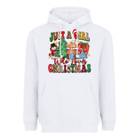 White just a girl who loves christmas Heavyweight Hoodie - Zillion Design Studio