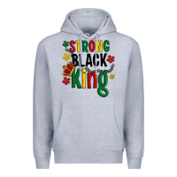 Heather Grey strong black king Premium Hoodie - Artiststas