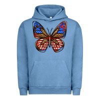 Pigment Pebble Blue 4th of july butterfly Urban Hoodie - BundleAndBundleShop