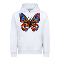 White 4th of july butterfly Urban Hoodie - BundleAndBundleShop