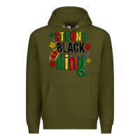 Army Green strong black king Premium Hoodie - Artiststas