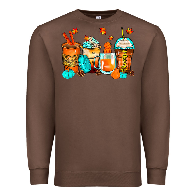 Thankful Coffee Cups Premium Sweatshirt by Zillion Design Studio | Teevron
