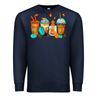 Navy thankful coffee cups Premium Sweatshirt - Zillion Design Studio