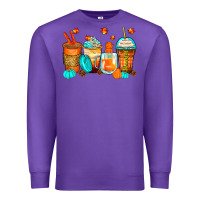 Purple thankful coffee cups Premium Sweatshirt - Zillion Design Studio
