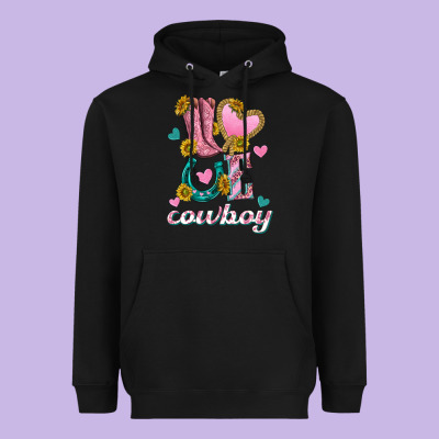 Love Western Cowboy Heavyweight Hoodie Designed By Texasbilliewilder