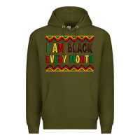 Army Green i am black every month Premium Hoodie - Artiststas