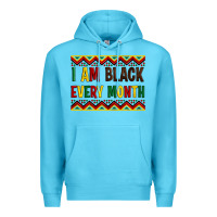 Ocean Blue i am black every month Premium Hoodie - Artiststas