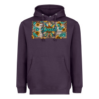 Plum Blessed With Sunflower And Gemstone Heavyweight Hoodie - RanaPortraitStore