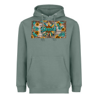 Sage Blessed With Sunflower And Gemstone Heavyweight Hoodie - RanaPortraitStore