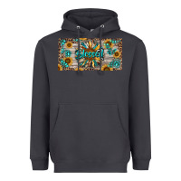Smoke Blessed With Sunflower And Gemstone Heavyweight Hoodie - RanaPortraitStore