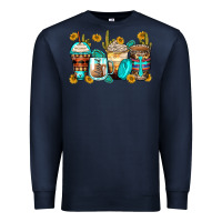 Navy blessed coffee cups Premium Sweatshirt - Zillion Design Studio