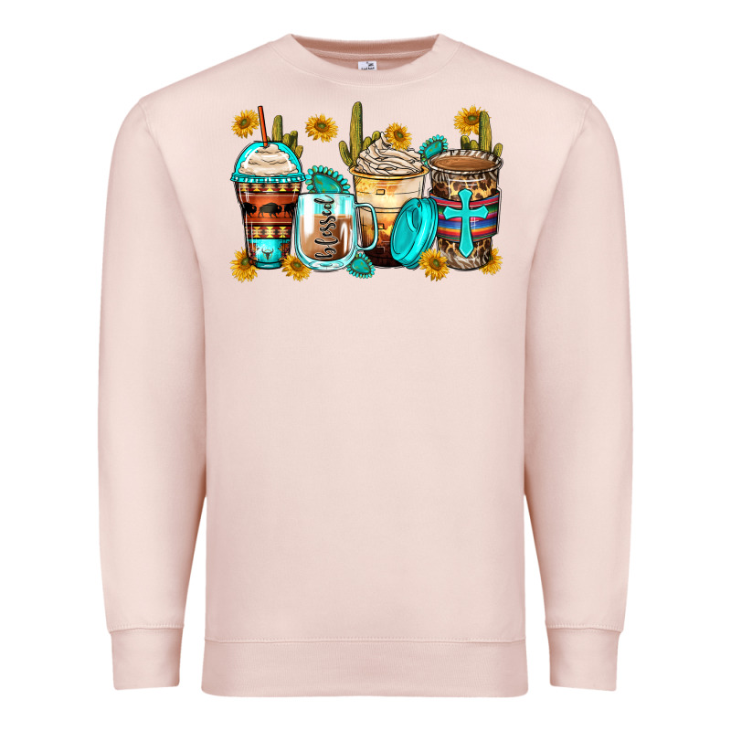 Blessed Coffee Cups Premium Sweatshirt by Zillion Design Studio | Teevron