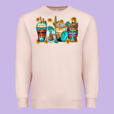 Blessed Coffee Cups Premium Sweatshirt Designed By Zillion Design Studio
