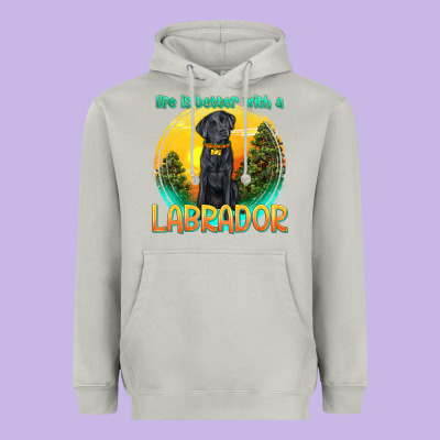 Life Is Better With A Labrador Heavyweight Hoodie Designed By Texasbilliewilder