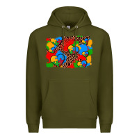 Army Green autism heart background Premium Hoodie - AdoDesignShop