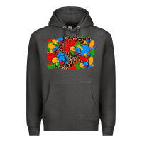 Charcoal Heather autism heart background Premium Hoodie - AdoDesignShop