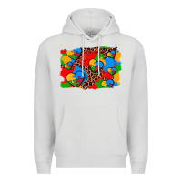 Dove Grey autism heart background Premium Hoodie - AdoDesignShop