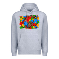 Heather Grey autism heart background Premium Hoodie - AdoDesignShop